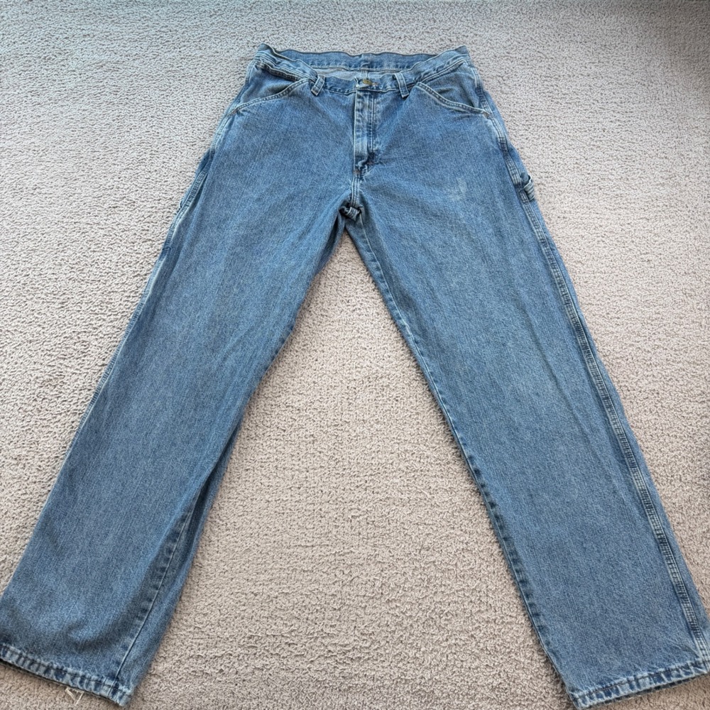 Wrangler Originals Men Blue Carpenter Jeans 30x32 Workwear Denim 94OR0AS
